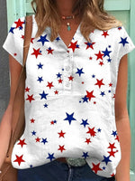 LilyWish Cute V-Neck Short Sleeve Top
