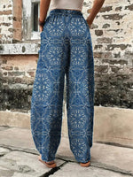 Bohemian Blue Casual Harem Pants