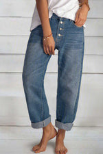 Women's Button Fly Relaxed Fit Jeans