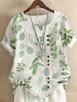 LilyWish Casual Leaf Print T-Shirt