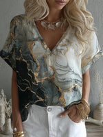 LilyWish Dreamy V-Neck Short Sleeve Top