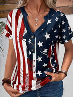 LilyWish Popular V-Neck Short Sleeve Top