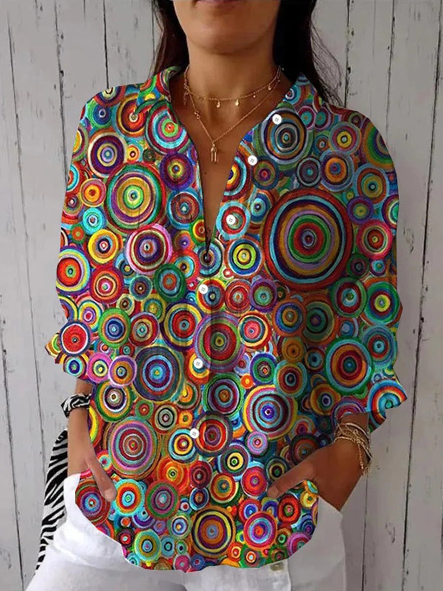 LilyWish Trendy Collared Long Sleeve Shirt