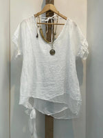 LilyWish Plus SizeIrregular Bottom Solid T-Shirt