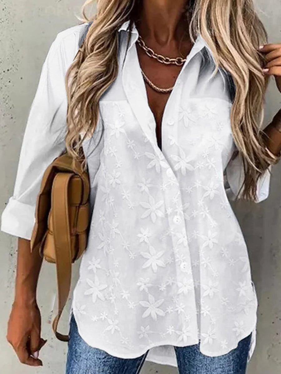 Casual Loose Shirt Collar Blouse