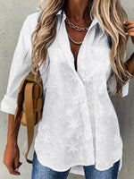 Casual Loose Shirt Collar Blouse