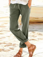 LilyWish Solid Color Casual Straight leg Pants