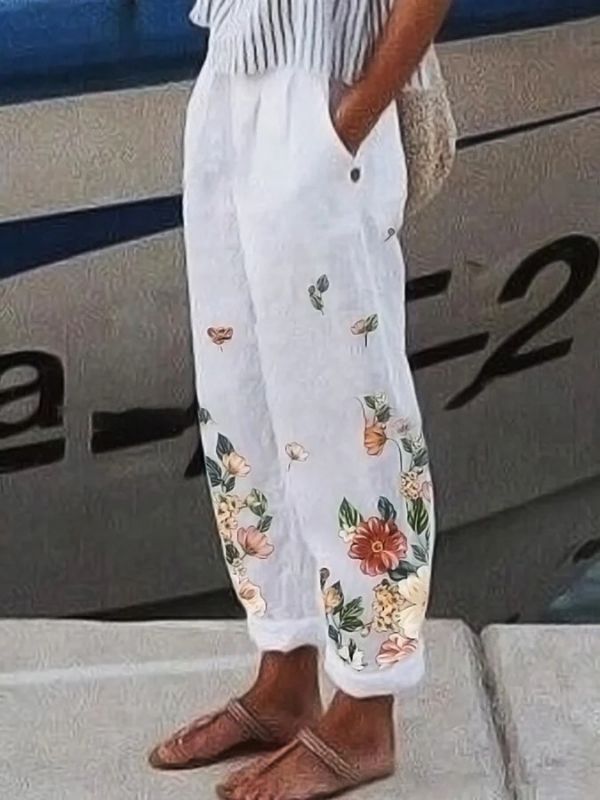 Women's Floral Printed Loose Casual Pants