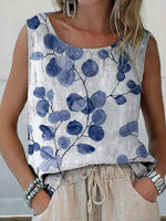 LilyWish Vintage Casual Round Neck Sleeveless Tank Top