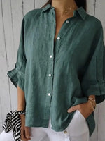 Women's Cotton Half Sleeve Button Down Shirt