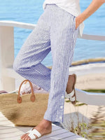 Breezy Striped Print Side Pocket Pants
