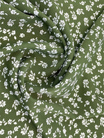 Casual Crew Neck Short Sleeve Floral Print Green Midi Dress